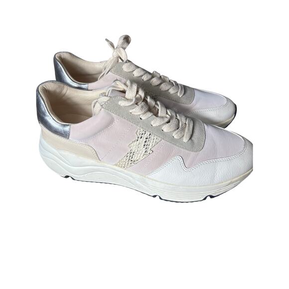 NWOB White Raven Pink White Silver Fashion Sneaker Sz 8.5 - Picture 2 of 5